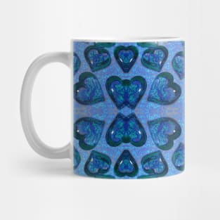 Marble Hearts in Blue Mug